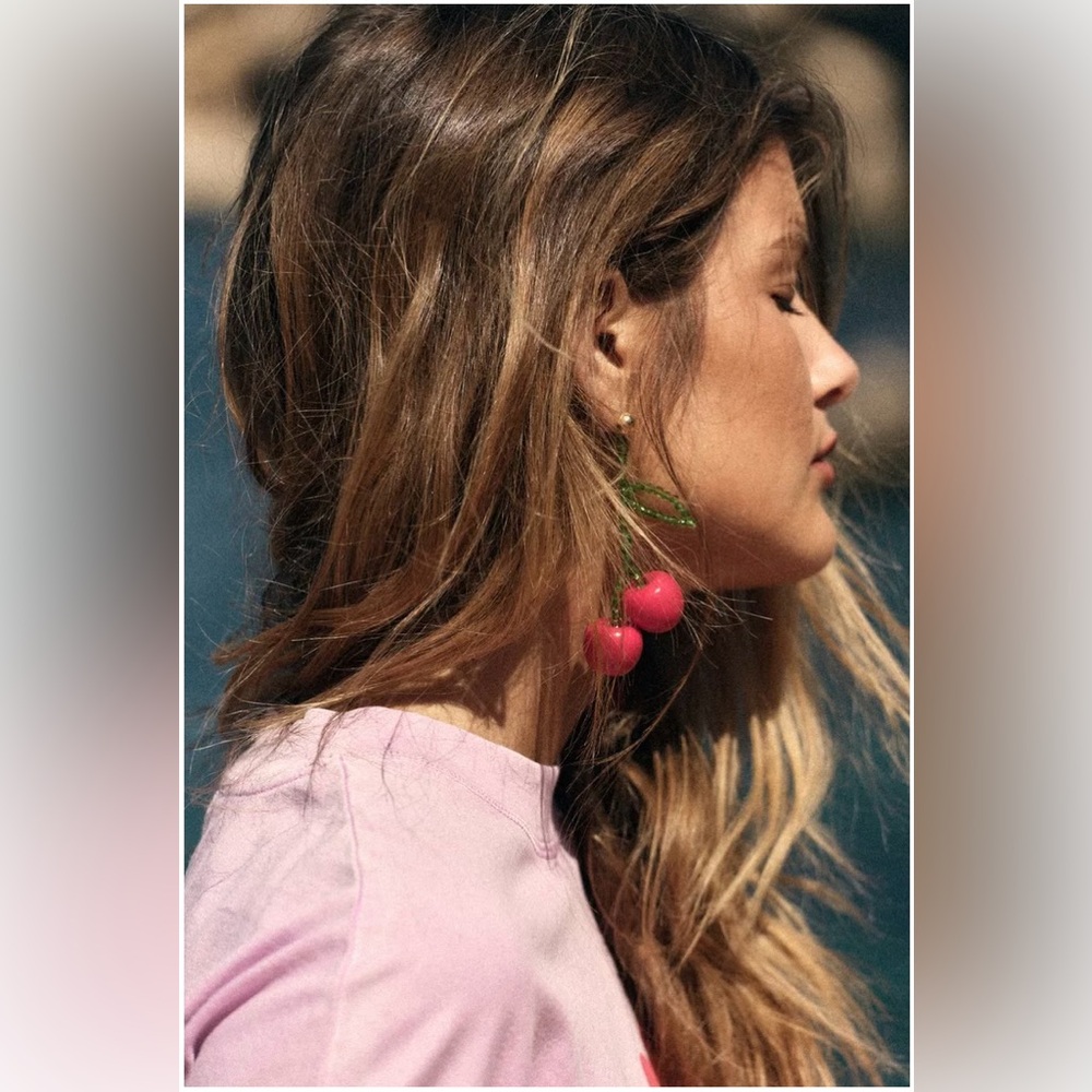 ZARA…CHERRY BEAD EARRINGS